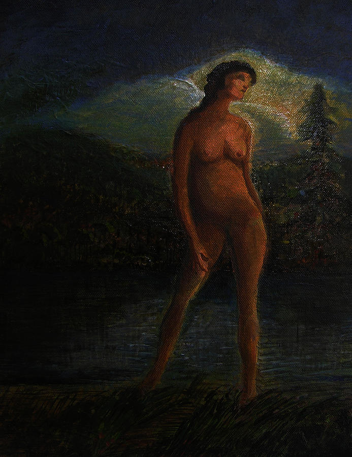 Nude Painting - Standing Darkness by Karen Kratzer