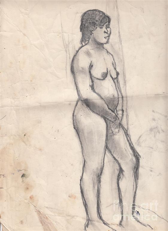 Nude Drawing - Standing Nude by Brian Francis Smith