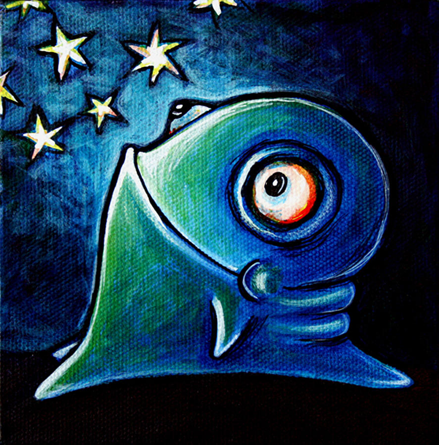 Star Gazin Glob Painting by Leanne Wilkes