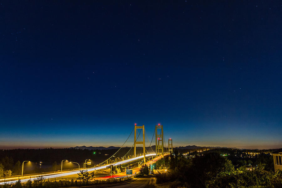 Bridge Photograph - Star Night over the Narrows by Ken Stanback