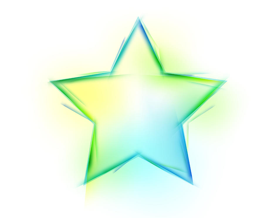 Star Shape On White Background Digital Art by Eastnine Inc.