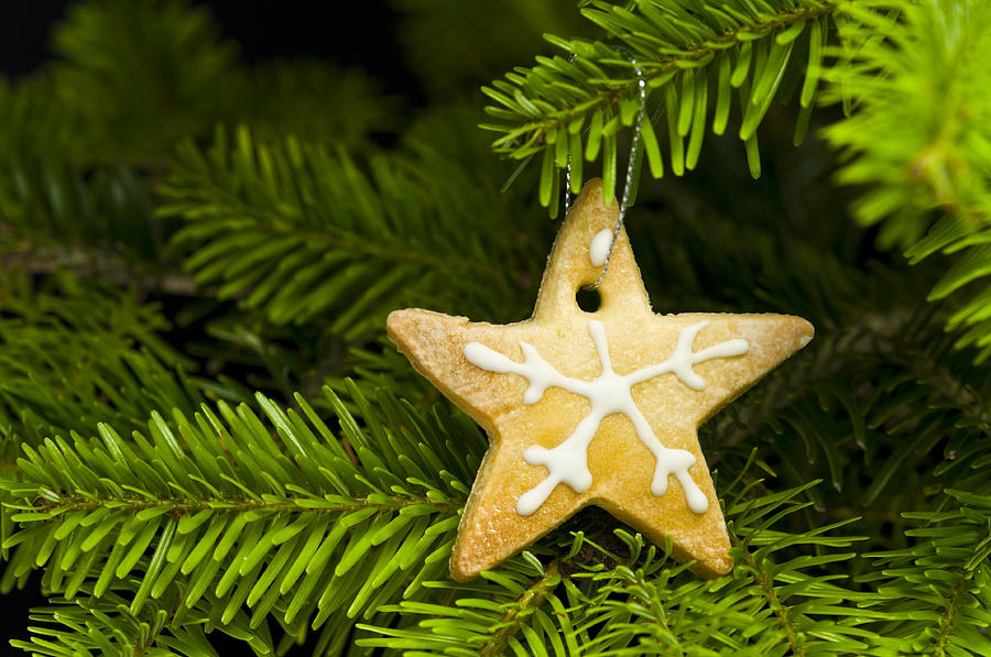 Christmas Photograph - Star shape short bread cookie by U Schade