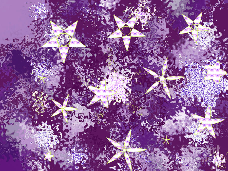 Star Swirls On Purple Digital Art