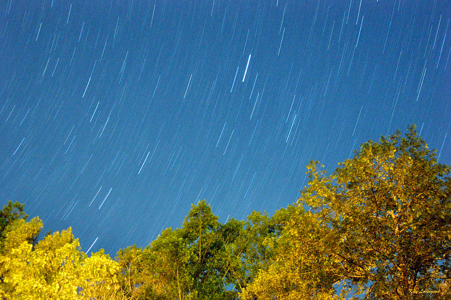 Star Trails on a Blue Sky Photograph by Kay Lovingood