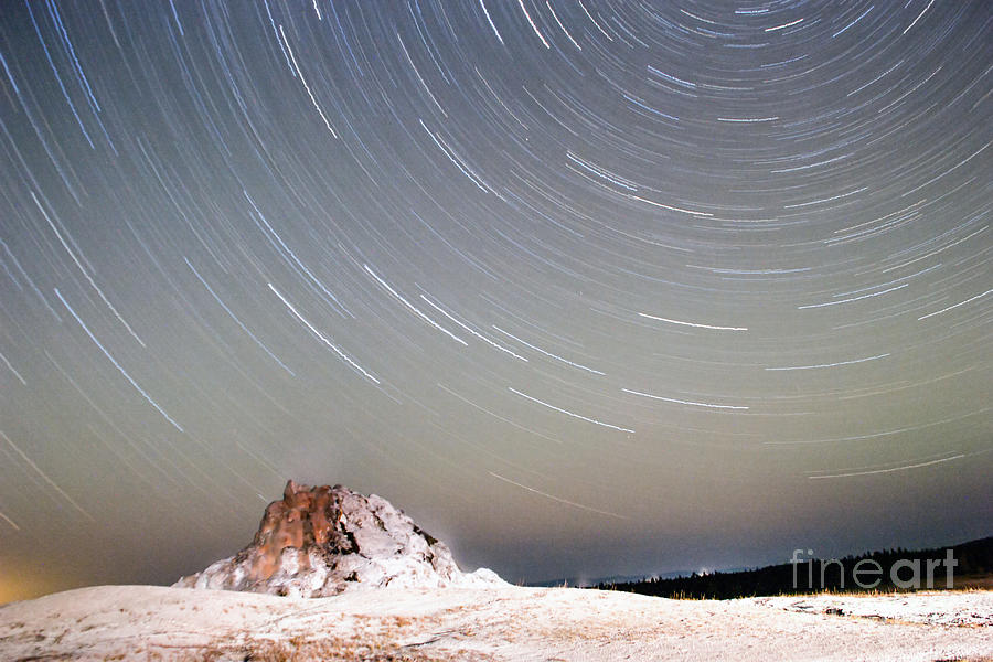 Star Trails Over White Dome Geyser Photograph by Katie LaSalle-Lowery