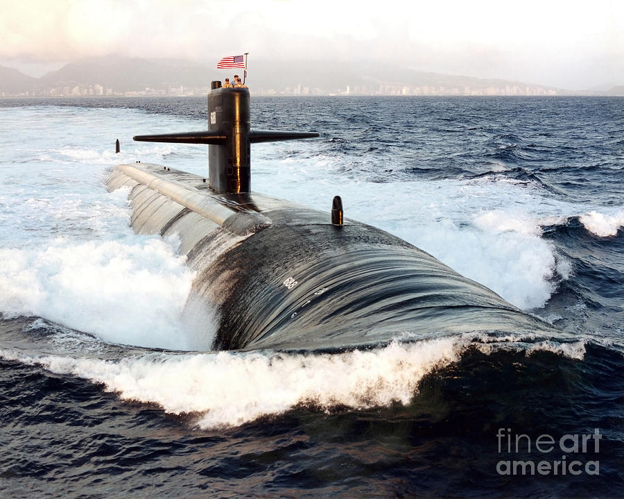 Starboard Bow View Of Attack Submarine Photograph by Stocktrek Images