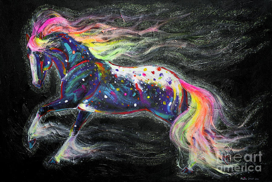 Horse Painting - Starborn Pony by Louise Green