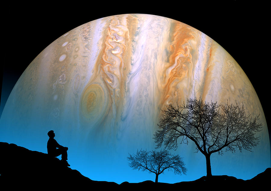 Space Photograph - Staring at Jupiter by Larry Landolfi