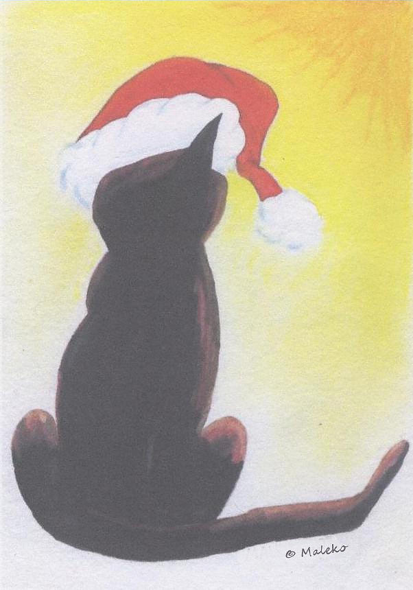 Cat Painting - Staring Into the Light by Mark Schutter Cat Painting - Staring Into the Light by Mark Schutter