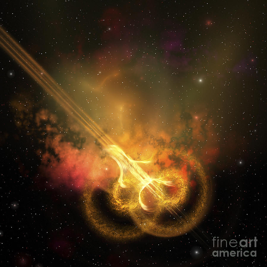 Space Digital Art - Stars And Gases Collide To Form This by Corey Ford