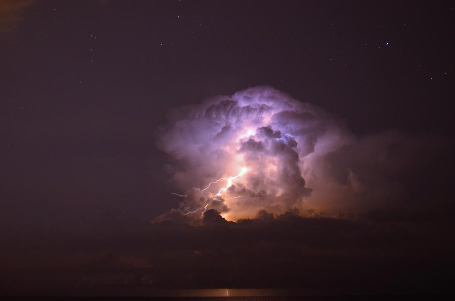 Stars and Lightning Photograph by David Morefield