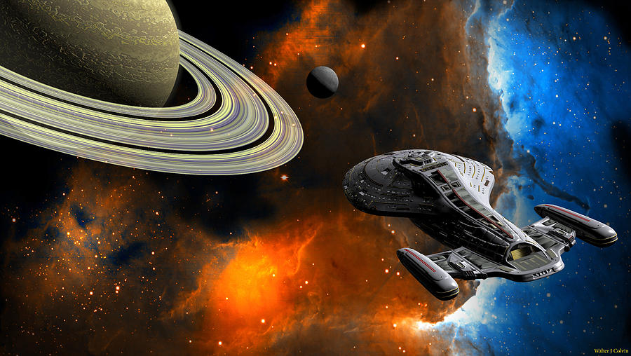 Starship Voyager Digital Art by Walter Colvin