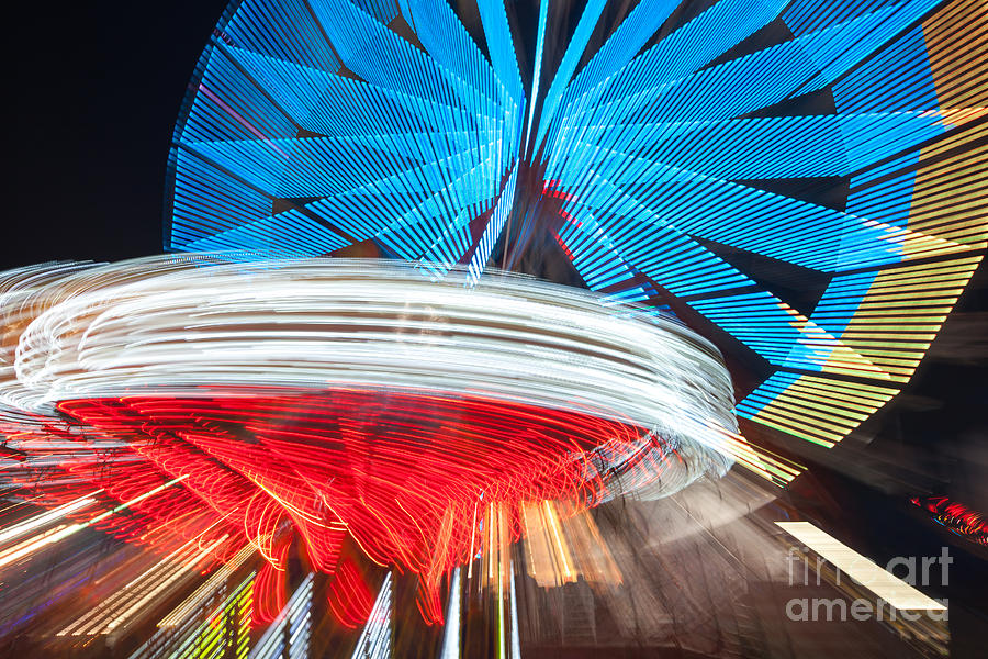 State Fair Rides at Night II Photograph by Clarence Holmes