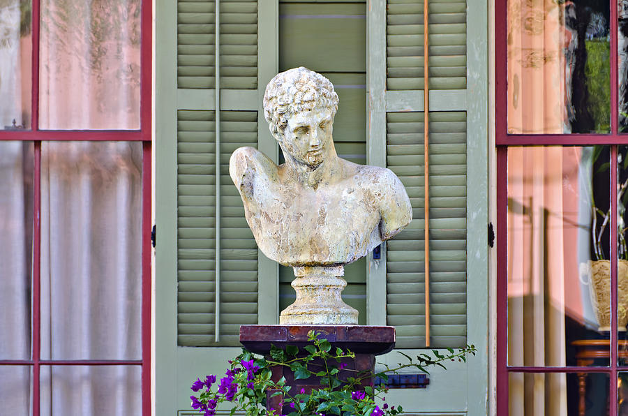 Statue and Flowers II Photograph by Ray Laskowitz