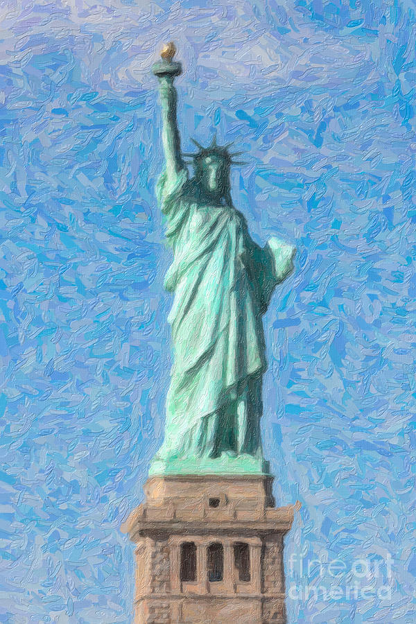 Statue of Liberty Impasto Photograph by Clarence Holmes