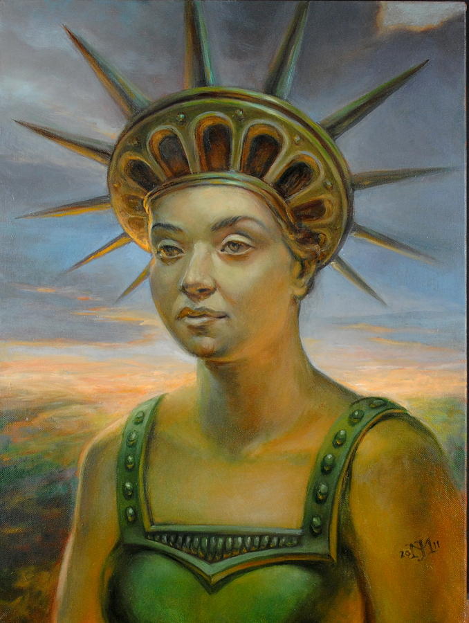 Statue Of Liberty Still Alive Painting by Jiri Mesicki