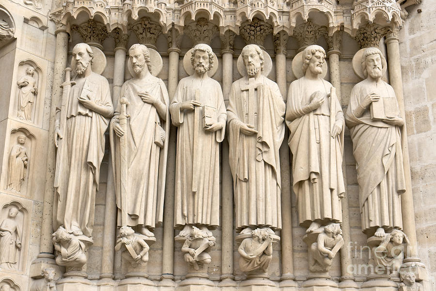 Statues of Saints on Notre Dame facade Photograph by Fabrizio Ruggeri
