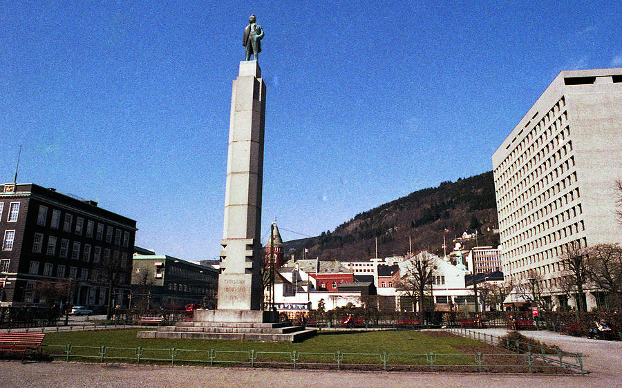 Norway Photograph - Stature of Christian Michilsen-Bergen-Norway by Thomas D McManus