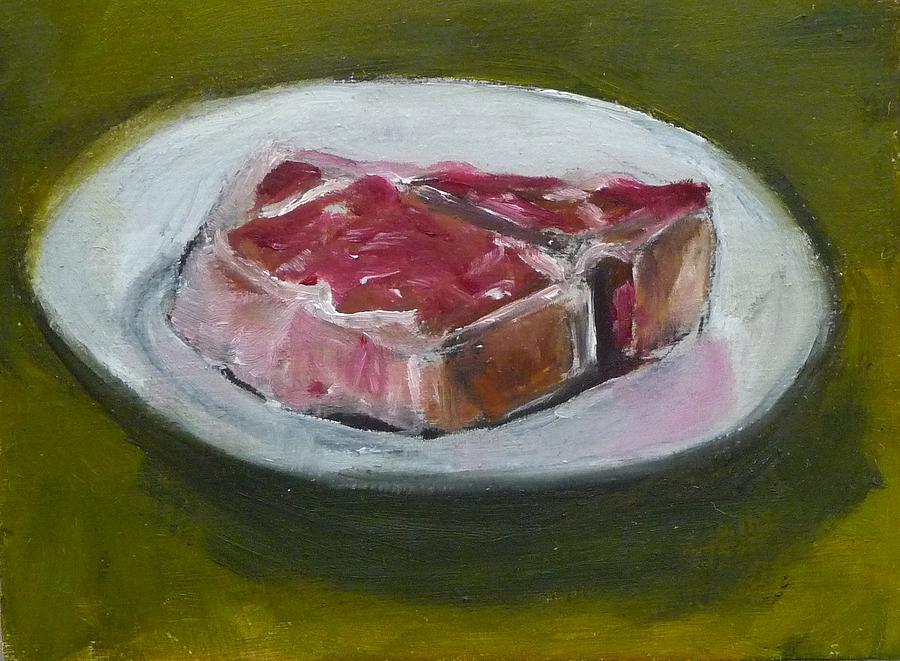 Raw Meat Painting - Steak by Jessmyne Stephenson