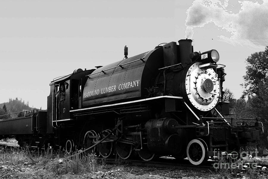 Steam Locomotive #17 in Black and White Photograph by Charles Robinson