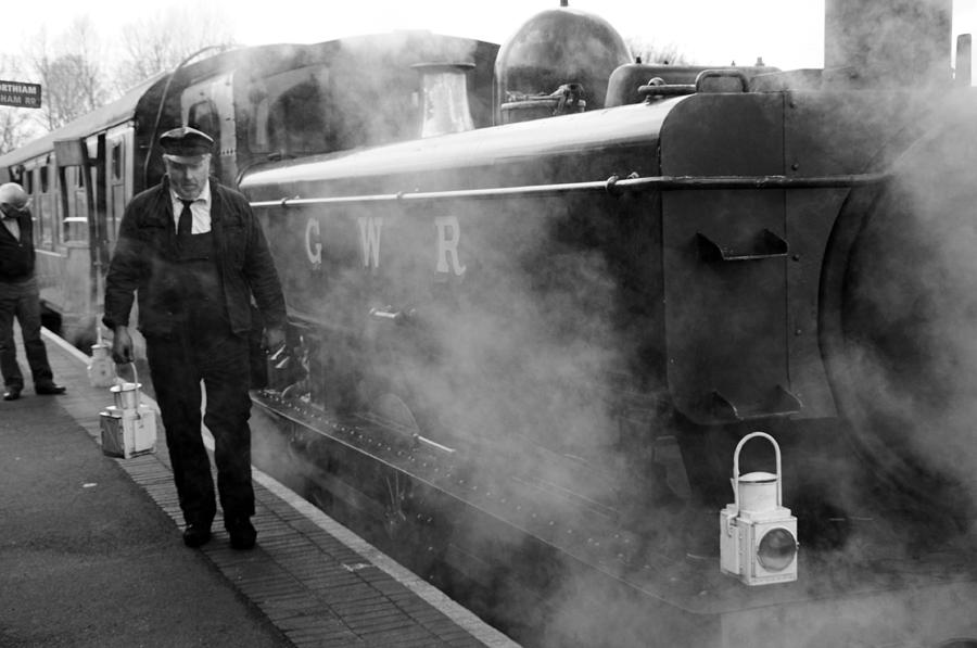 Steam Train and Engineer Photograph by Geraldine Alexander