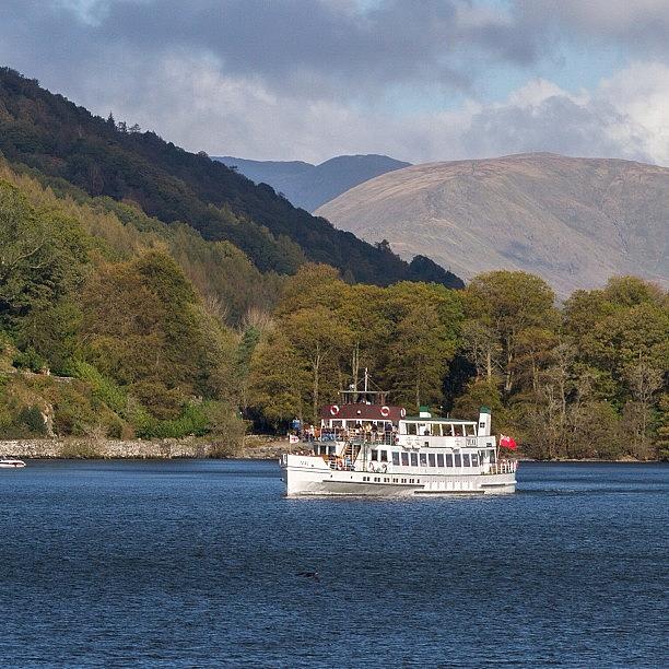 Mountain Photograph - Steamer teal Lake Windermere by Dave Lee