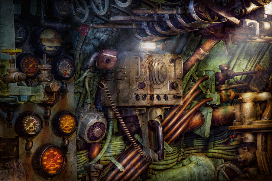 Science Fiction Photograph - Steampunk - Naval - The comm station by Mike Savad