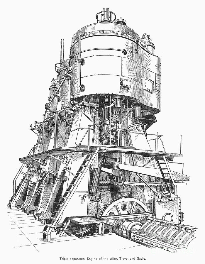 STEAMSHIP ENGINE, c1885 Photograph by Granger