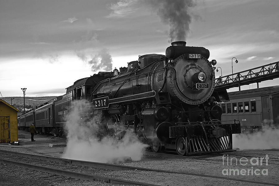 Black And White Photograph - Steamtown Engine 2317 black and white by Rich Walter