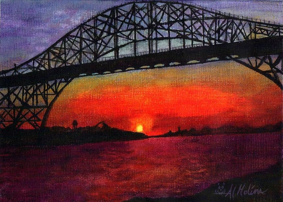 Steel Giant at Sunset Painting by Al  Molina