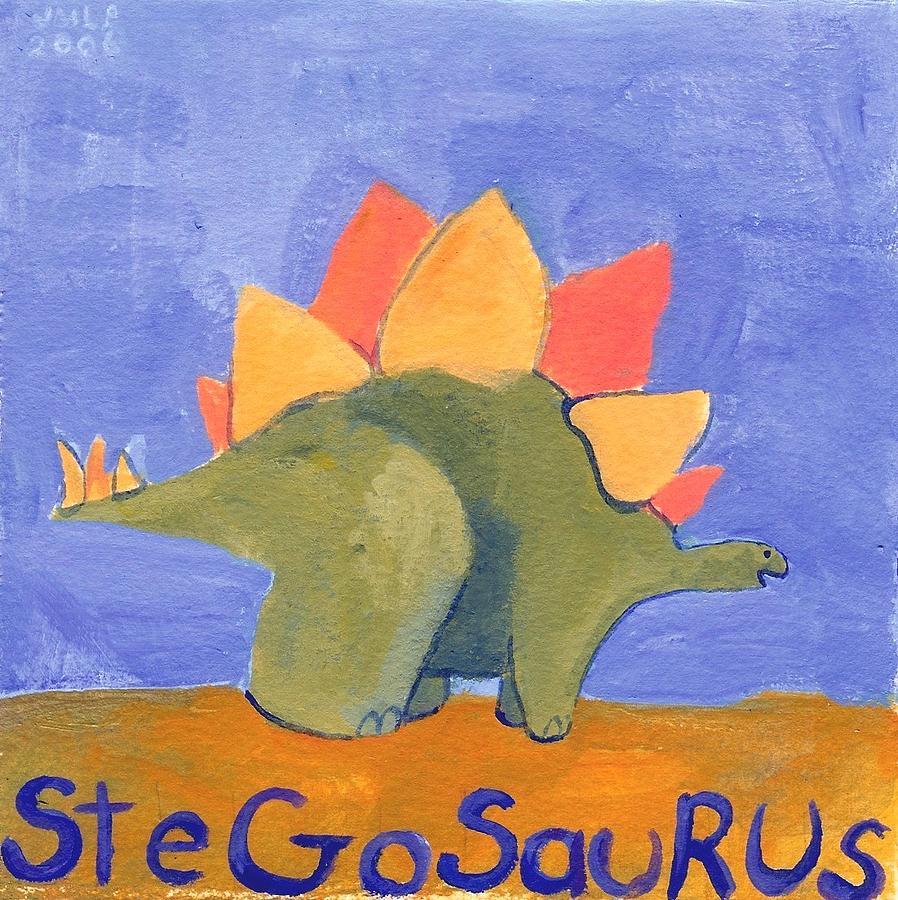 Dinosaur Painting - Stegosaurus by Jeanine Leclaire