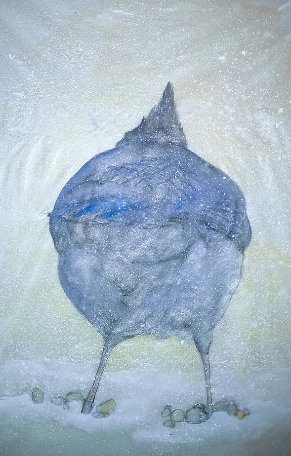 Stellar jay from  back Painting by Debbi Saccomanno Chan