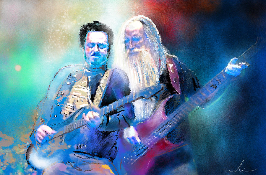 Steve Lukather and Leland Sklar from Toto 02 Painting by Miki De Goodaboom