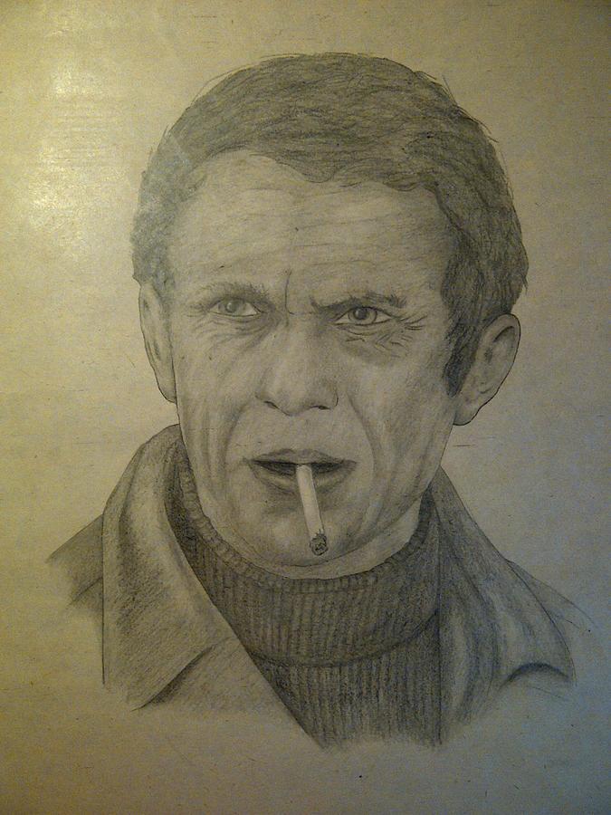 Steve McQueen Drawing by Kat At illustraat - Fine Art America