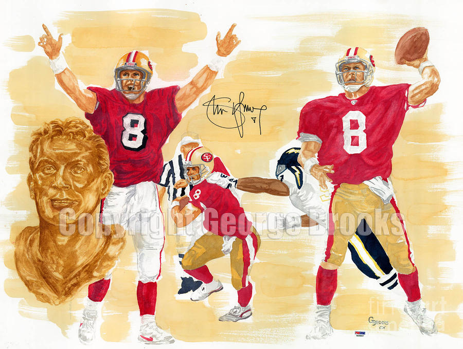 Steve Young Painting - Steve Young - Hall of Fame by George  Brooks