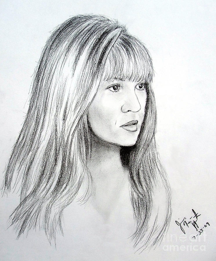 Stevie Nicks Drawing by Jim Fitzpatrick