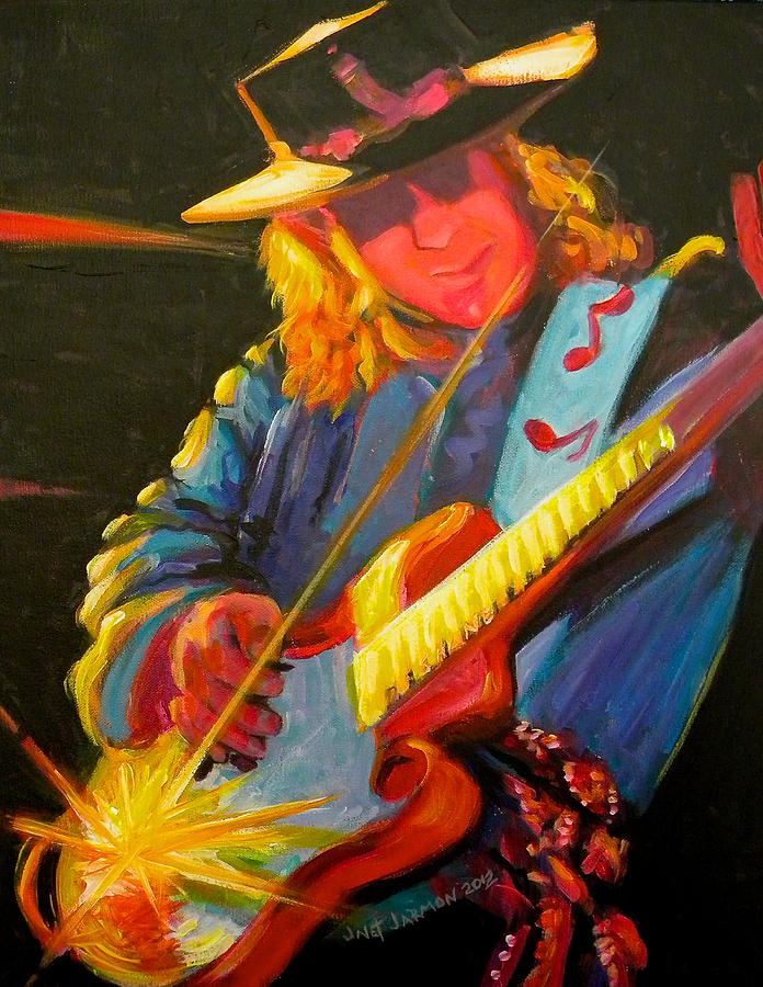 Stevie Ray Vaughn Painting by Jeanette Jarmon
