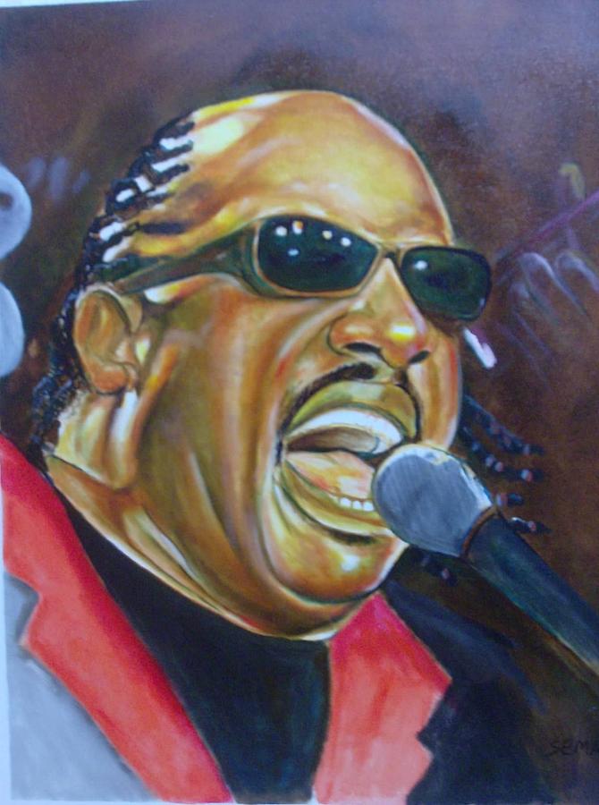 Stevie Wonder Painting by James  Thompson