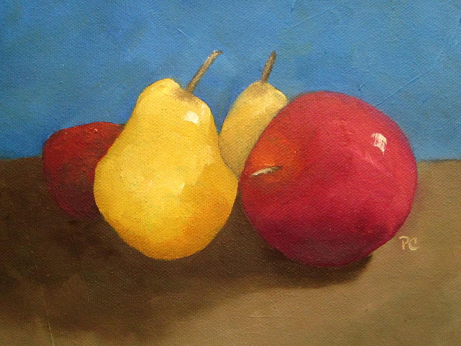 Pear Painting - Still Life Apples and pears by Patricia Cleasby