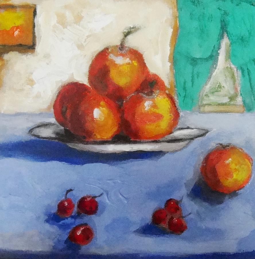 Still Life Oranges Painting by Dilip Sheth