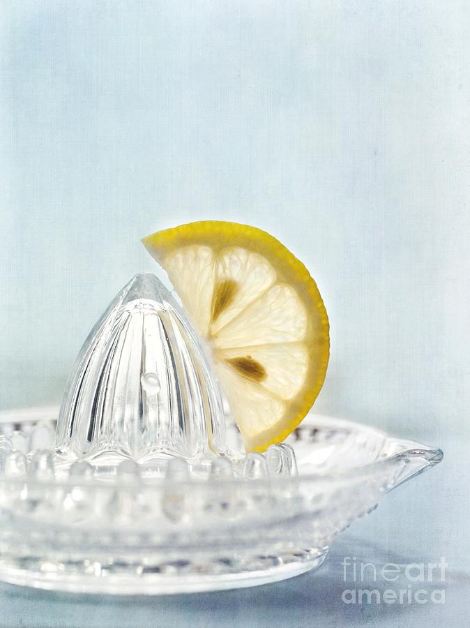 Lemon Photograph - Still Life With A Half Slice Of Lemon by Priska Wettstein