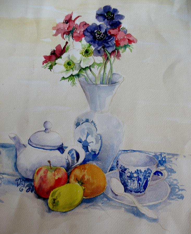 Still Life with Anemones Painting by Angelina Whittaker Cook