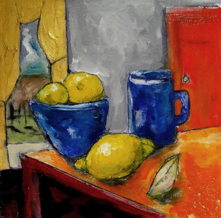 Still Life with Lemons Painting by Dilip Sheth