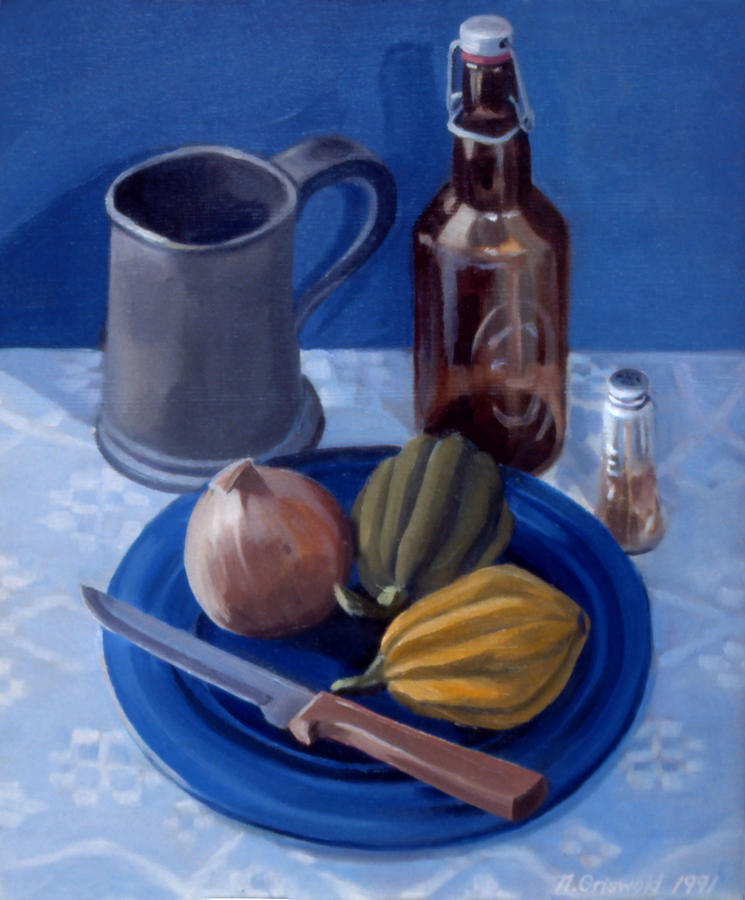Still Life with Onion 1991 Painting by Nancy Griswold