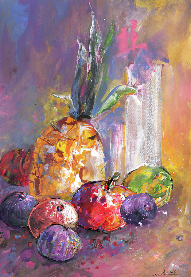 Still Life With Pineapple Painting by Miki De Goodaboom
