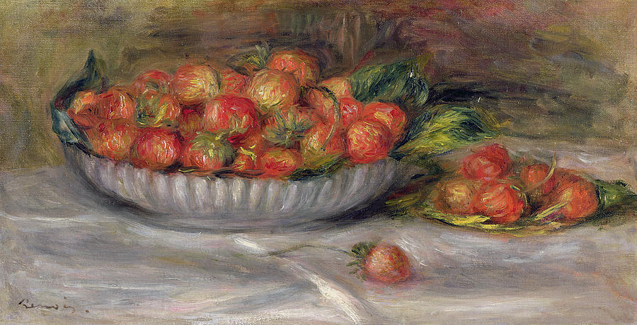 Pierre Auguste Renoir Painting - Still Life with Strawberries by Pierre Auguste Renoir
