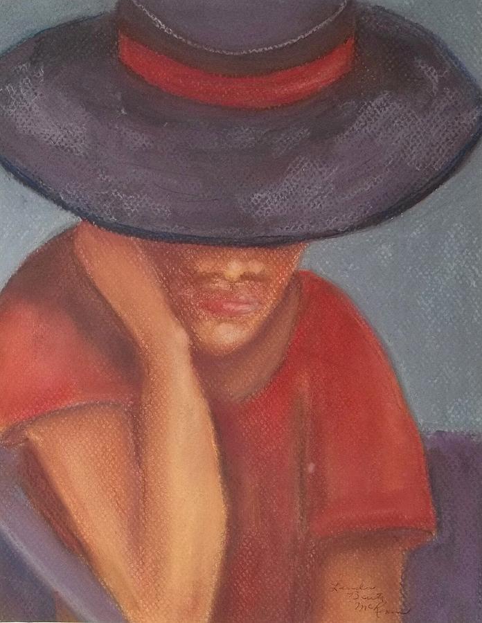 Female Portrait Pastel - Still Waiting by Linda Bautz McKenna