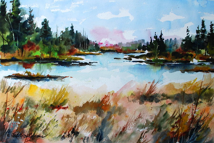 Still Waters at Blueberry Island Painting by Wilfred McOstrich