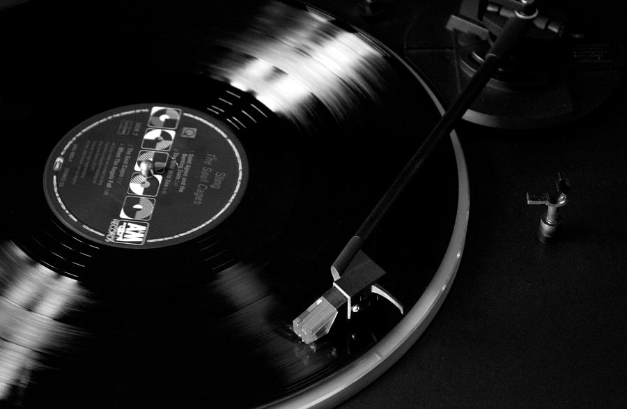 Black And White Photograph - Sting The Soul Cages On vinyl. by Darren Burroughs