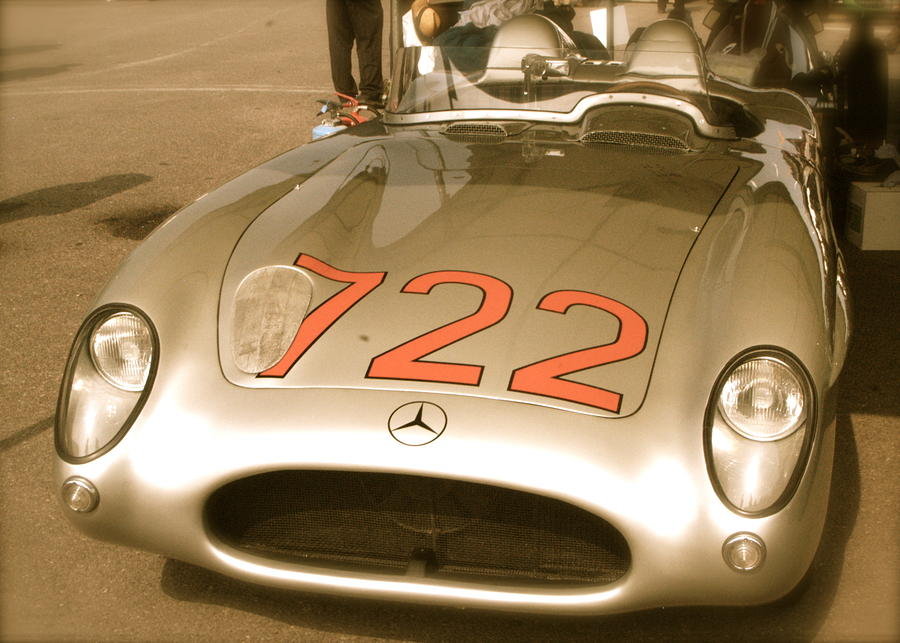 Stirling Moss 1955 Mille Miglia 722 Mercedes Photograph by John Colley